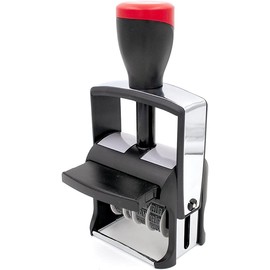 MaxMark 2024 Heavy Duty Date Phrase Stamp, Large Date Size - Exclusive 12-Year Band - Blue/Red Ink