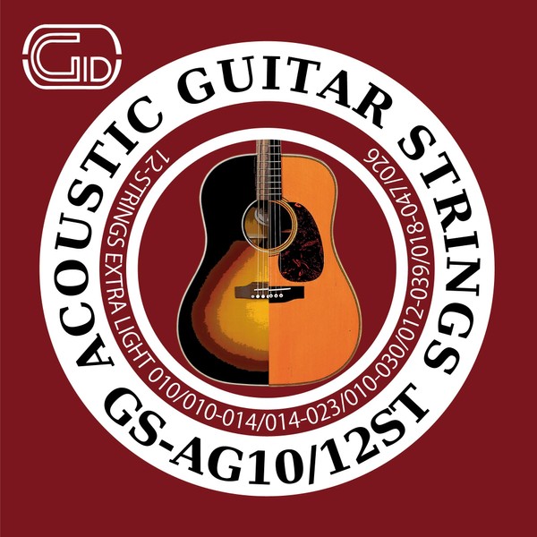 GID Jid STRINGS series Extra Light GS-AG10/12ST Acoustic Guitar Strings