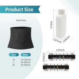 Urine Test Complete Kit - 3.3oz Translucent Empty Bottle, with Lining Pocket Belt,Temperature Strips, Urine Test Practice Kit at Home,Hospital (Large)