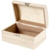 Creativ 1-Piece Wooden Treasure Chest with Curved Lid and Metal