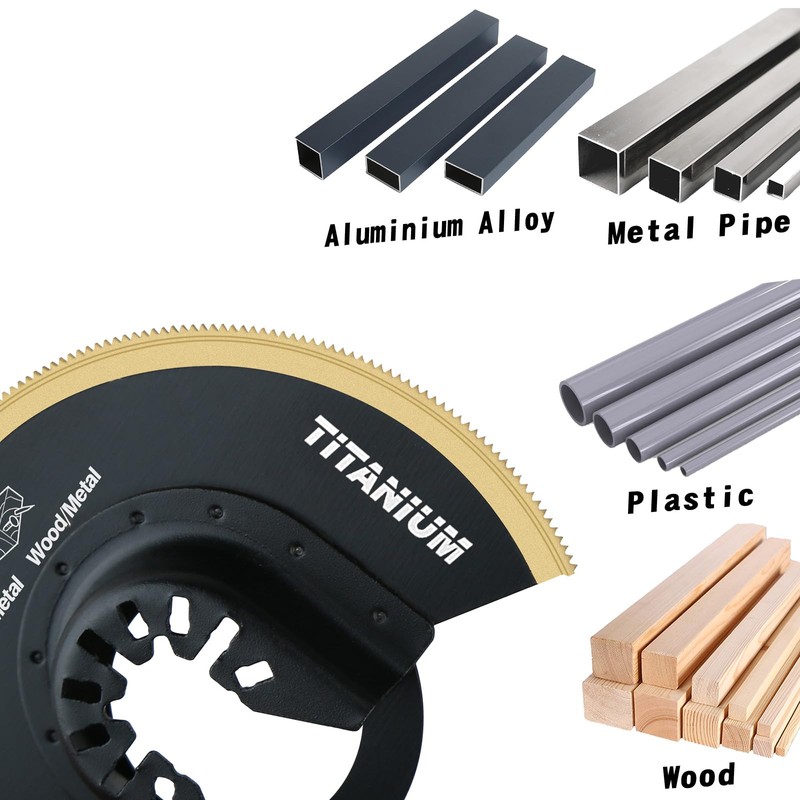 Vearter 2PCS Titanium Oscillating Saw Blades, 88mm Semi Circle Bi-Metal