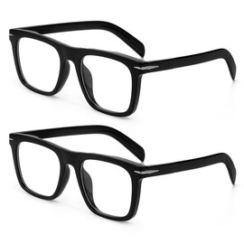 NIDOVIX Trendy Square Blue Light Blocking Glasses for Men Women, Fashion Frame Non-prescription Computer Glasses (Black+Black)