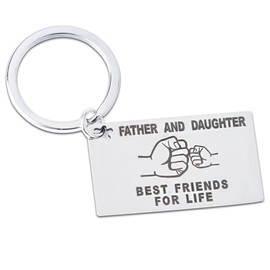 Zeafbaper Fathers Birthday Day Gifts for Dad Daddy Dad Daughter Keychain for Daughter Girls Christmas Gifts for Father Dad Engraved Keychains for Men Dad Dads