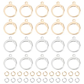 UNICRAFTALE 80 Pieces 2 Colours Leverback Earring Hooks 304 Stainless Steel Earring Hooks 14.5 mm Round Lever Back Earring French Hook Ear Wire with 100 Pieces Open Jump Rings for Earring Making