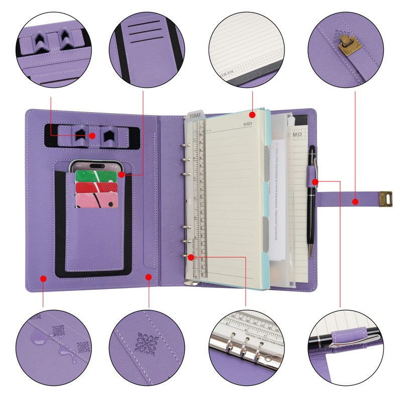 WASON A5 Diary Lined Compositions Notebook with Pen, Refillable Paper