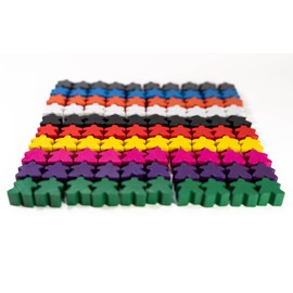 Bag of 100 Meeples | 100 x 16mm Wooden Board Game Tokens in 10 Colors | Extra Pieces for Your Board Gaming or Crafting Needs | Sir GameAlot