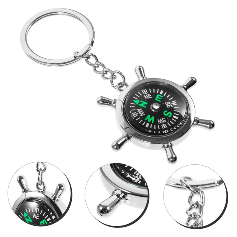 Gatuida Mini Compass Keyring Portable Hiking Navigation Tool Durable Design