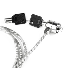 Cable Technologies Steel Security Cable 110cm Notebook with Padlock Kensington Security Slots Key Lock 2 Keys Protective Lock PVC Coated