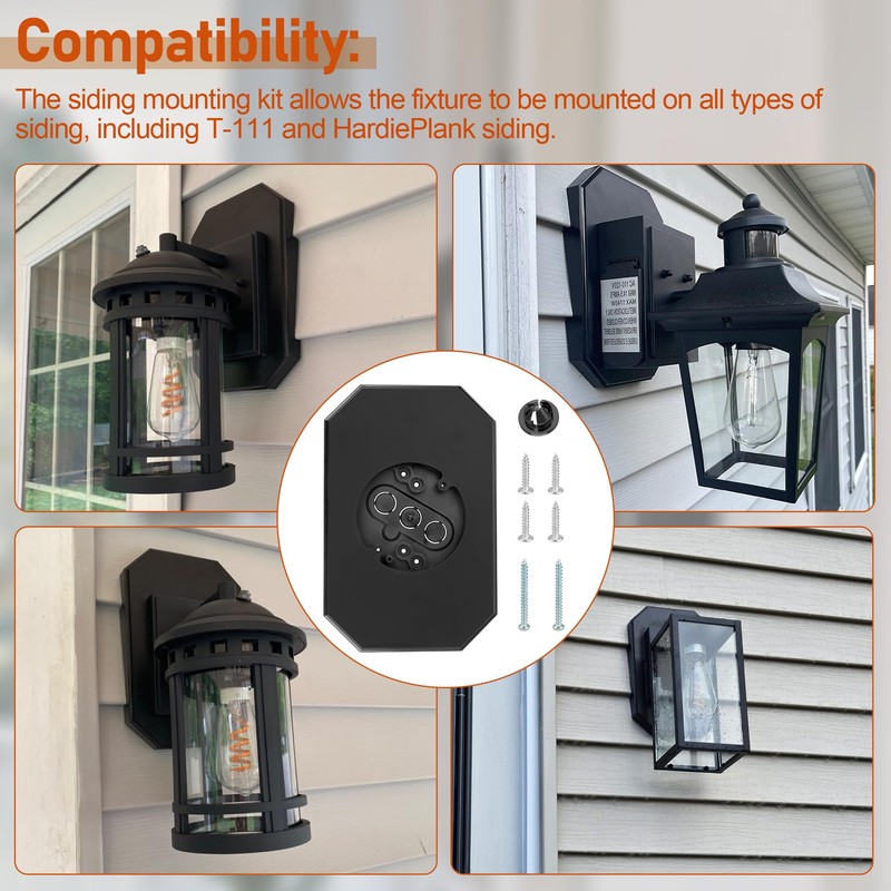 8141DBL Outdoor Light Mounting Block with Built-in Electrical Box Vinyl