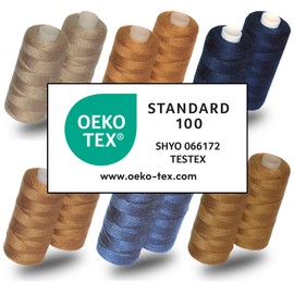 Lialina Jeansgold Denim Yarn for Sewing Machine [2 x 150 m], Oeko-Tex, Seams Like in the Original, Jeans Sewing Thread Set, Extra Strong No. 36, Denim Thread for Sewing Machine