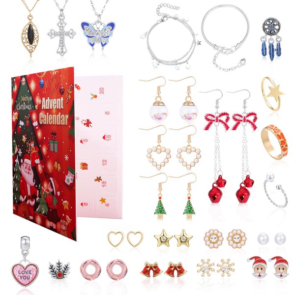 Randfooy Christmas Earring Advent Calendar 2024 for girls, 24 Days