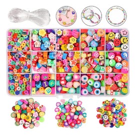 Clay Beads Bracelet Making Kit, 990 PCS Friendship Bracelet Making Kit, 6 mm Flat Round Polymer Polymer Heishi Beads for Jewelry Earrings Making with Pendant Charms Kit