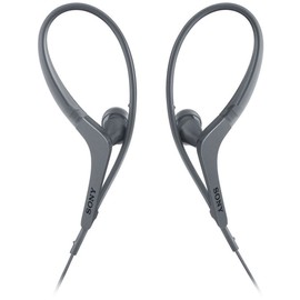 Sony MDR-AS410AP Earbuds, Splashproof/Sport Earphones, Black MDR-AS410AP B with Remote and Microphone