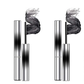 2PC (TK Popular Products) Korean 5D Curling Mascara - Highlights the three-dimensional feel of the eyes, long lasting, metal comb, waterproof and sweatproof, all day makeup, popular product