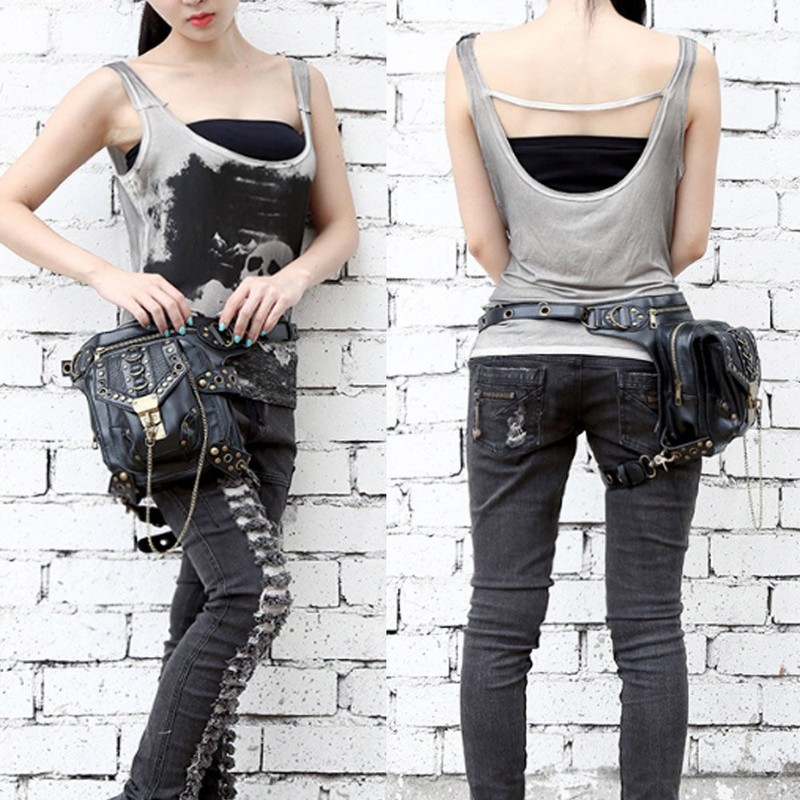 Rullar Retro Punk Waist Bag Military Tactical Drop Leg Bag