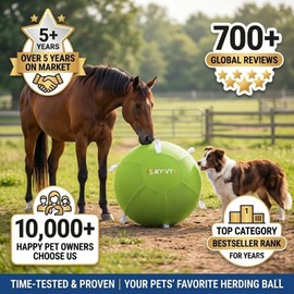 SWYIVY 25-Inch Herding Ball for Dogs with Straps, Giant Horse Ball