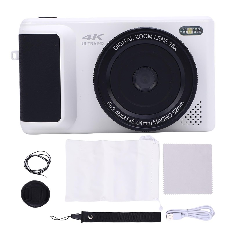 4K Digital Camera for Photography, HD 64MP 16X Digital Zoom