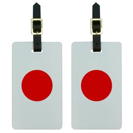 Graphics & More Japan Flag Luggage Tags Suitcase Carry-on Id, White
