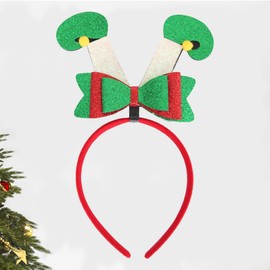 COLORFUL BLING Christmas Headbands Holiday Bouncy Headbands Sparkling Elf Legs Headband Christmas Costume Party Headwears Accessories for Women Christmas Head Topper for Christmas Party Supplies