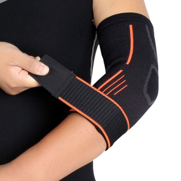 e-smile 肘サポーター ひじ用 サポーター テニス肘 ゴルフ 筋トレ 補助ベルト付き(M)