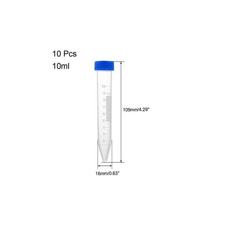 sourcing map Pack of 10 10 ml Plastic Centrifuge Tube