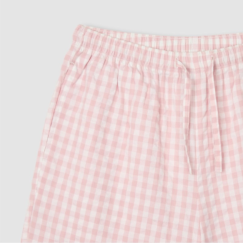 JAJU [JAJU] Women's Seersucker 5/10 Sleeve Pajama Set_Light Pink