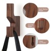 Walnut Wood Wall Peg Rack Hooks 2 Pack, Natural Wooden