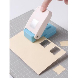 Yemax Craft Punch, Stamp Shape, Rectangular + Square, Set of 2, Stamp Style Hole Punch, Paper Craft, DIY Supplies, For Cards, Albums, Invitations, Photos, Planner Decoration, Easy Operation, For