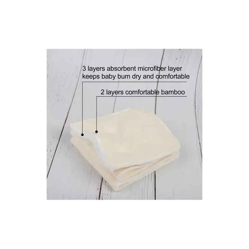 Absorbente Bambú Terry 5 Capas Alvababy Pañal Ecológico