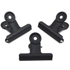 Paquete de 20 pinzas de metal grandes, 51 mm, color plateado para bulldog/bisagra de papel, para suministros de oficina en casa, Negro con azul, 2 Inch - Black
