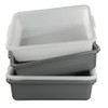 Nicesh 3-Pack 13 L Plastic Commercial Bus Tub, Gray Bus