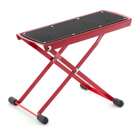TIGER GST35-RD Guitar Footstool Height Adjustable Folding Footrest for Classical, Acoustic and Electric Guitar - Red