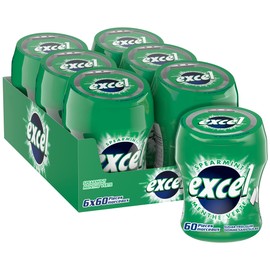 Excel Sugar-Free Gum, Spearmint, 6x60ct, 360 Pieces {Imported from Canada}