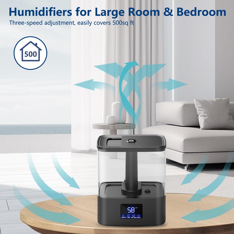 4L Top Fill Humidifiers for Bedroom & 60H Runtime -