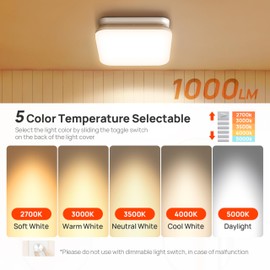 Consciot 50 CFM Bathroom Exhaust Fan with Light, Super Quiet 1.0 Sone, Suitable for mounting Hole 7.68 x 7.36 inches, 1000lm LED Light 5CCT Selectable & Nightlight, Bathroom Vent Fan for Ceiling