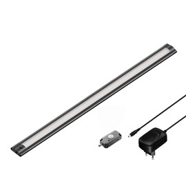 ledscom.de Siris LED Under-Unit Light Matte Black with Power Supply and Motion Sensor Flat 50 cm 655 lm White