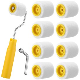 Honeydak 8 Pack Mini Paint Roller Small Paint Roller for Touch up Trim Edge or Corner, Extra Small Brushes Tool for Window Frames Photo Frames (1.2 Inch)
