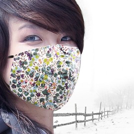 Premium Quilted Cotton Winter Fashion Mask: Warm, Cozy & Breathable Warm Mask 3-Amoeba White 10ea