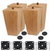 Wkmamo Pack of 4 Furniture Feet, Wooden Furniture Legs, 10