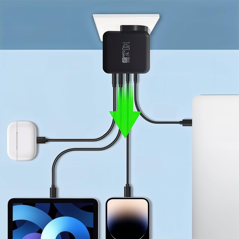 keepdrum GaN140 USB Multi-Quick Charger 2 x USB-C / 2