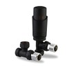Team Controls Matt Black Angled Thermostatic TRV Radiator Valve &