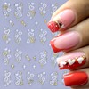 6Pcs Heart Bows Nail Art Stickers Valentine's Day 3D Self
