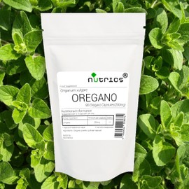 Nutrics® 200mg Oregano 100% Pure 90 V Capsules (1 Month Supply) - Origanum vulgare - Suitable for Vegan Vegetarian Halal & Kosher