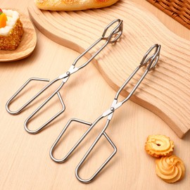 Stainless Steel Barbeque Clamp 2pcs Scissor Tongs Stainless Steel Wire Tong Kitchen Food Tong Metal Serving Tongs for Cooking Barbecue Stainless Steel Grill Tongs