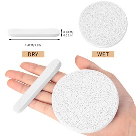 48Pcs Facial Sponges, Compressed Face Cleansing Sponge Cellulose Face Sponge for Men Women Massage Makeup Removal(White)
