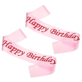 PATIKIL Birthday Girls Sash, 2 Pcs Birthday Sash for Women Satin Queen Princess Sash Party Decorations for Party Gifts Favors, Pink