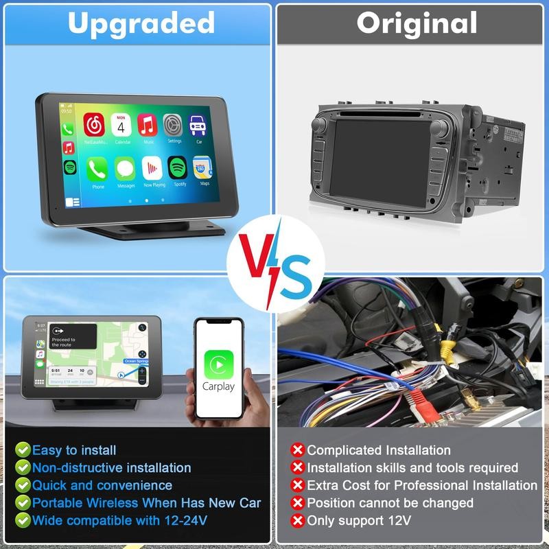 【PASLDA】2025 Upgraded Wireless CarPlay Screen: The Ultimate Portable Car Play