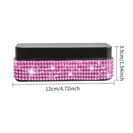 INSTOME Bling Coin Holder for Car, Change Organizer Compatible With Most Cars & Trucks, Mini Storage Box (Pink)