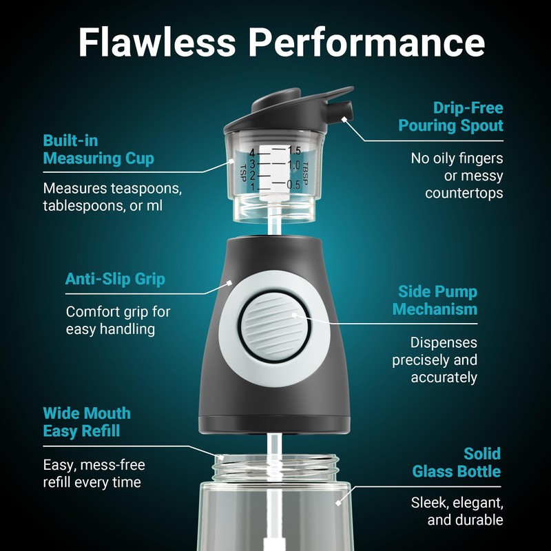 Belwares Oil and Vinegar Dispenser Set with Measuring Cup -