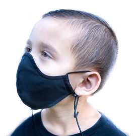 Headmost Comfymax Low Profile 2 Layer Fabric Facemask: Water Repellent, Washable & Breathable Face Mask (Youth Black)